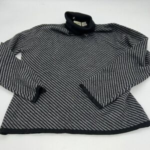 EDDIE BAUER SZ PM 49% Wool Trendy Short Turtle Neck Dark Gray Pullover Sweater